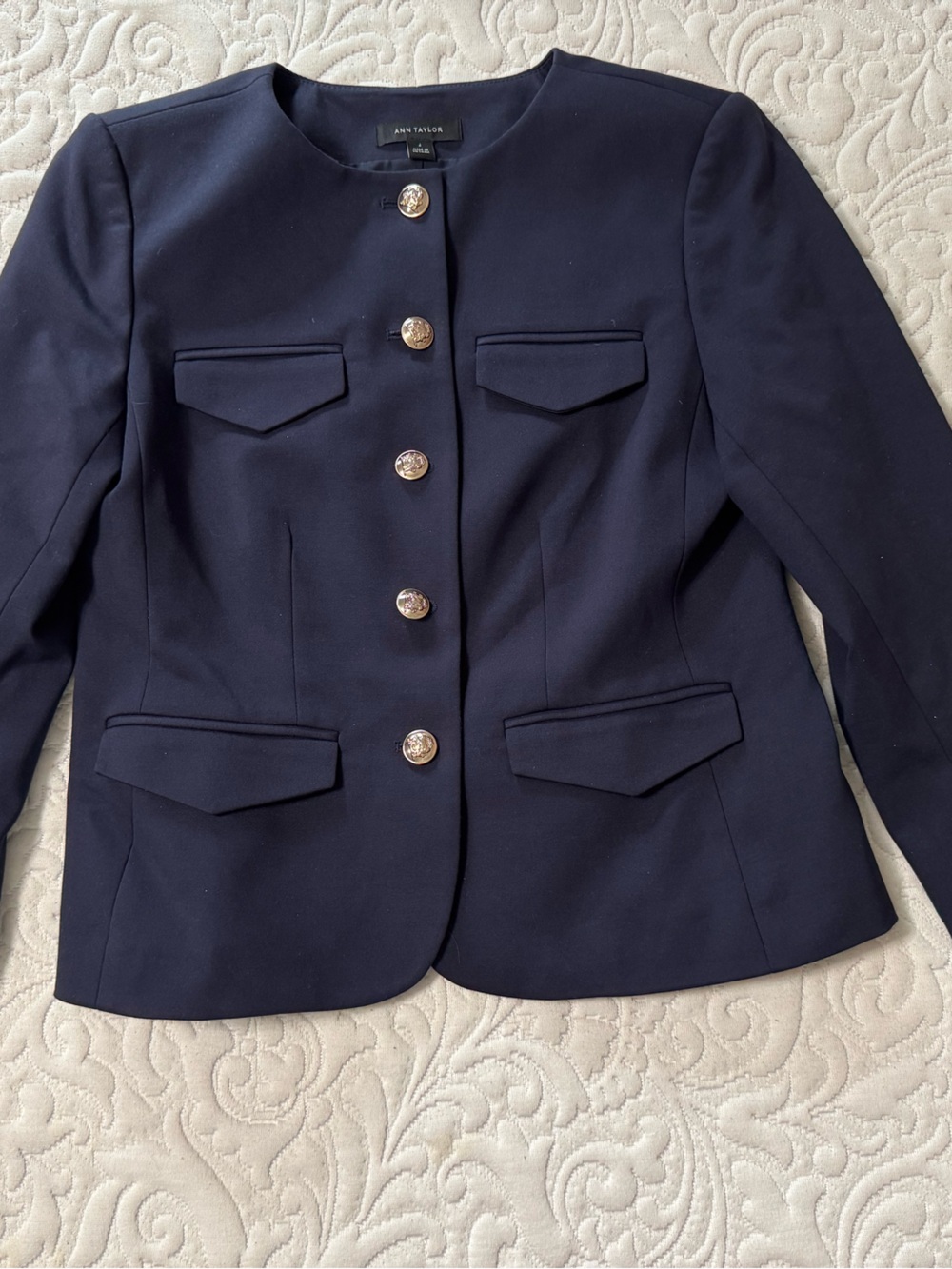 Classic Navy Sailor Women's Button-Front Blazer Size 4